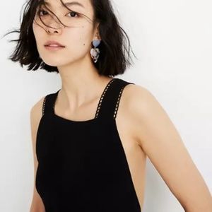 Madewell Black Crisscross Open Back Jumpsuit Size 6